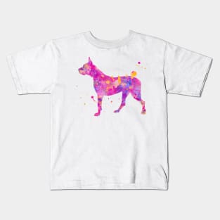 Dogo Argentino Dog Watercolor Painting Kids T-Shirt